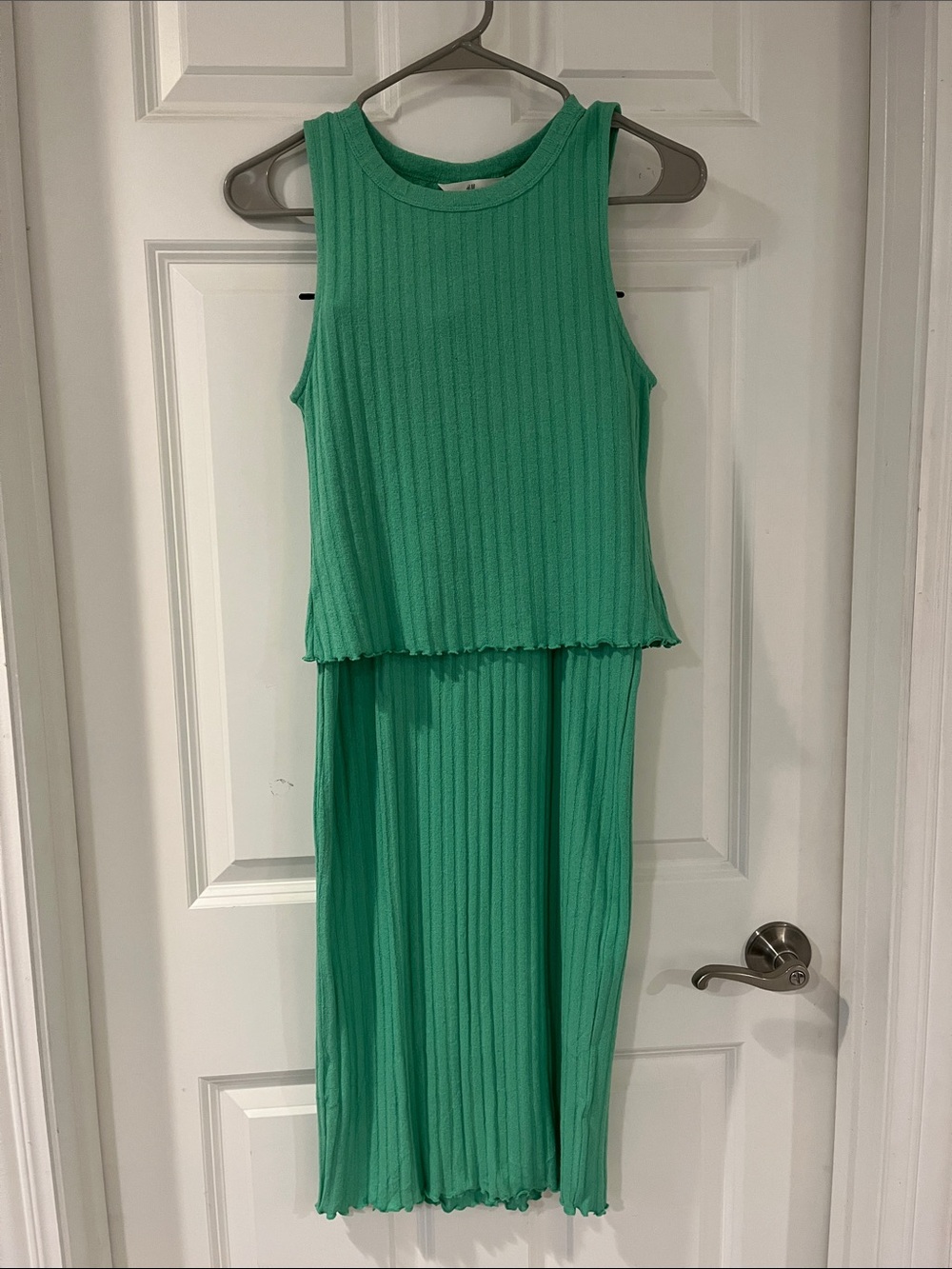 H&M Green Ribbed Maxi Skirt Set